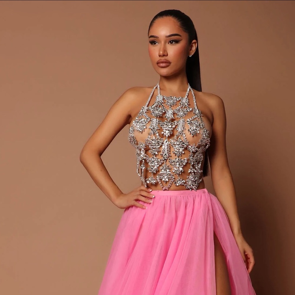 Celeste Embellished Top - Silver